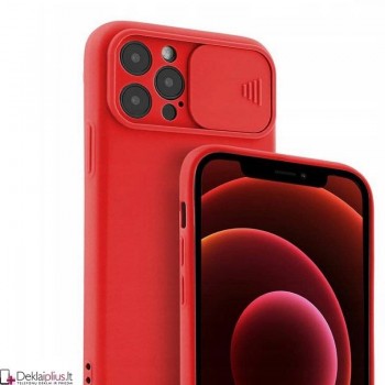 Švelnus guminis dėklas su kameros apsauga - raudonas (Apple Iphone 12 Pro) Švelnus guminis dėklas su kameros apsauga - raudonas (Apple Iphone 12 Pro)